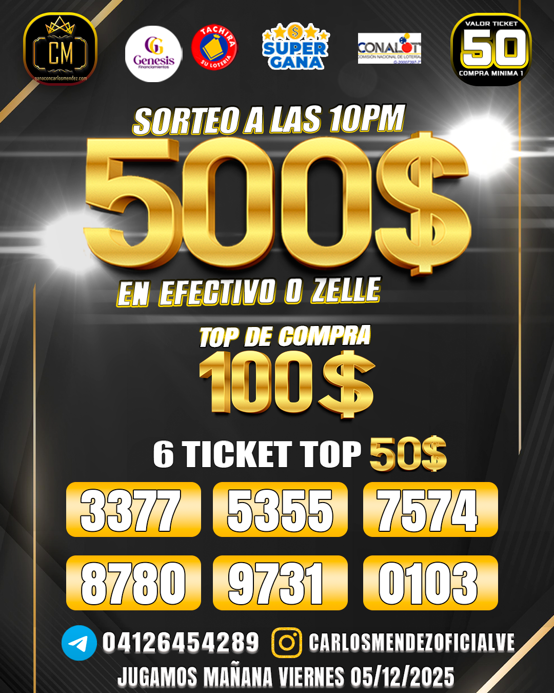 GANA 500$ PARA MAÑANA MISMO A LAS 10PM POR TAN SOLO 50BS