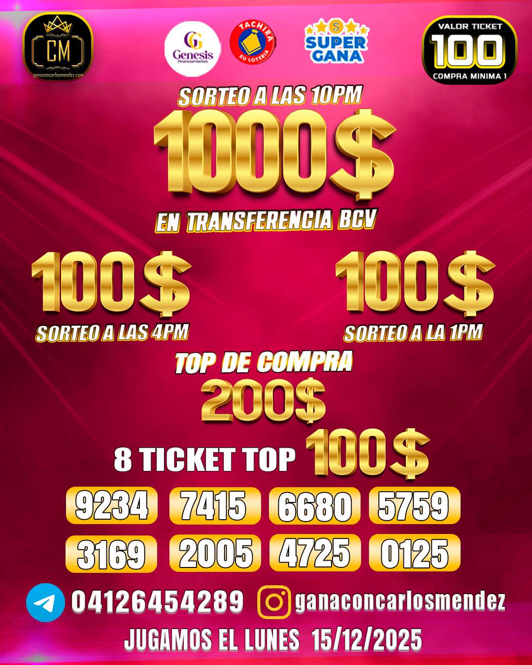 GANA 1.000$ EL LUNES 15 DE DICIEMBRE 🥳