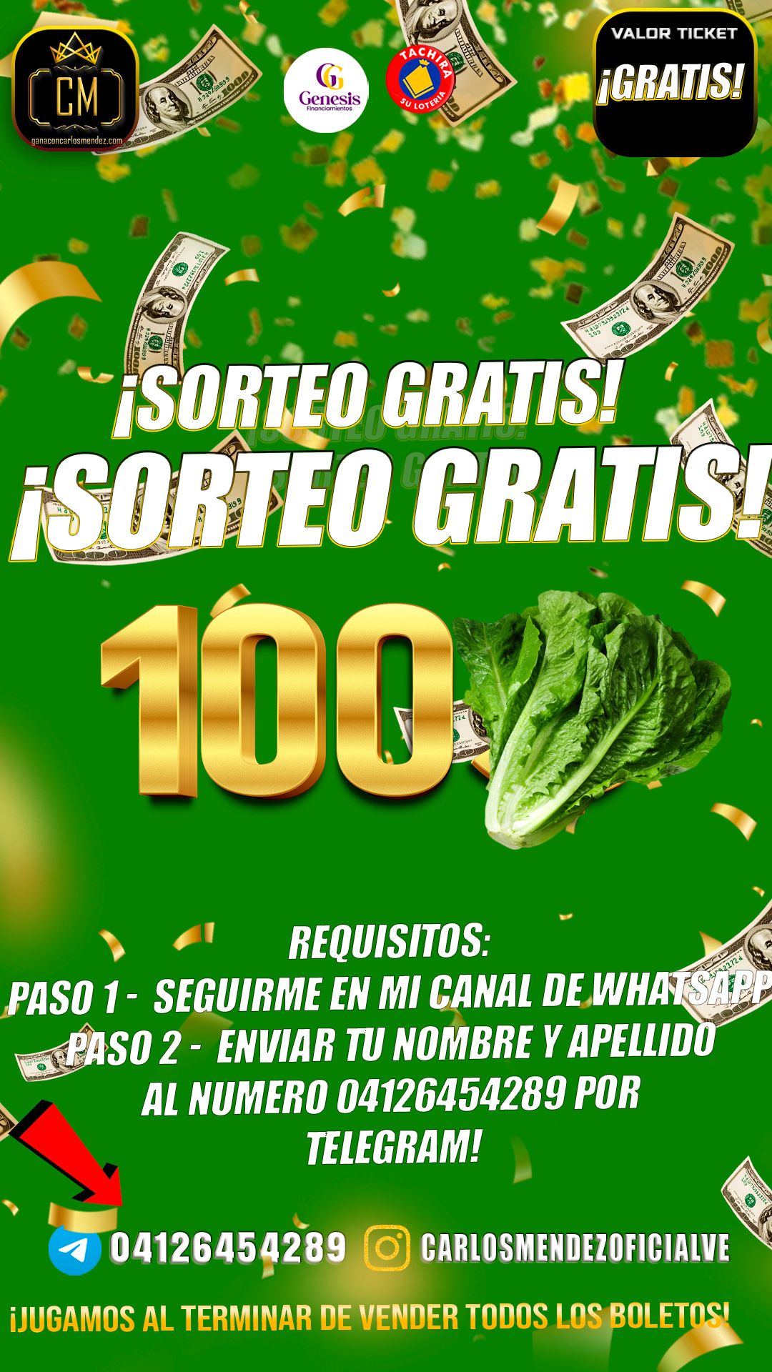SORTEO GRATIS 100$